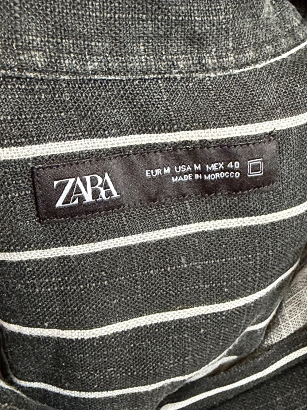 Zara medium gray stripe linen button up